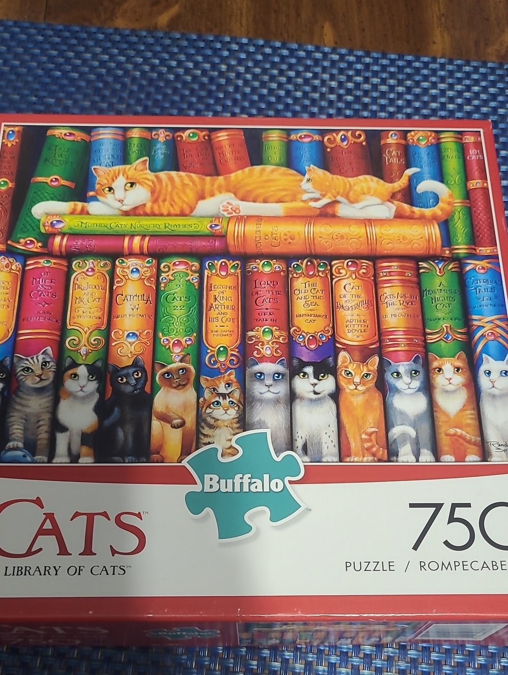 Buffalo David Bitton Multicolor & Orange Cats Book Spine Puzzle